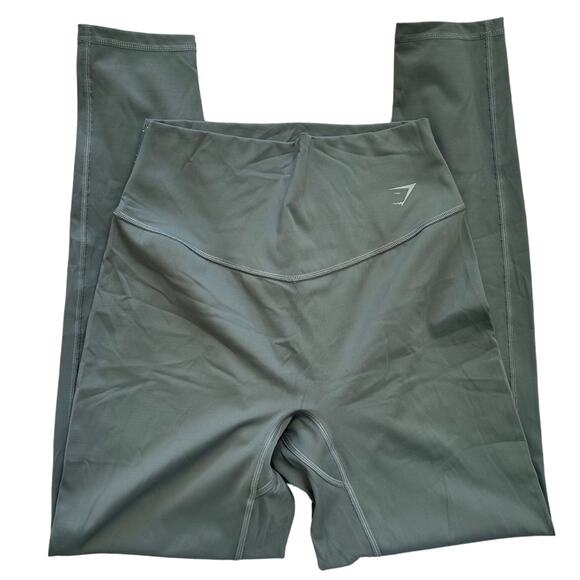 GYMSHARK Elevate High waist Full length Breathable Leggings in unit green-Size M - Picture 3 of 7